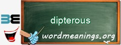 WordMeaning blackboard for dipterous